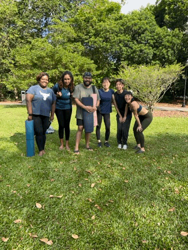 Community training together outdoors